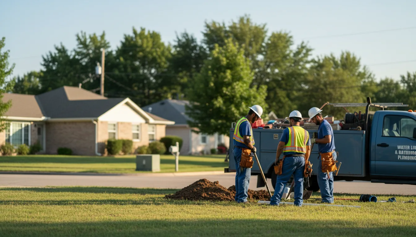 Residential water line and bathroom plumbing service in Tyrone, OK